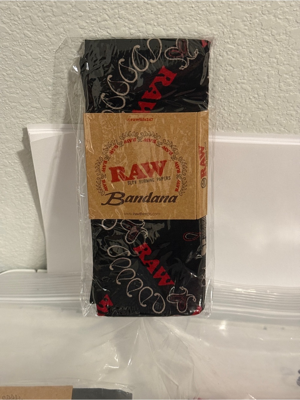 RAW Black Bandana with Red Logo